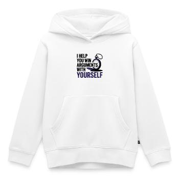 Hypnotiseur Je t’aide à gagner des disputes avec toi-même - Sweat Premium à capuche enfant bio - blanc - Devant - AI Model Kid Female (0cm)