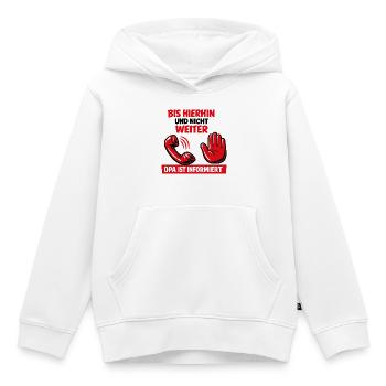 Up to this point and beyond: Grandpa informs - Kids Premium Organic Hoodie - white - Front - AI Model Kid Female (0cm)
