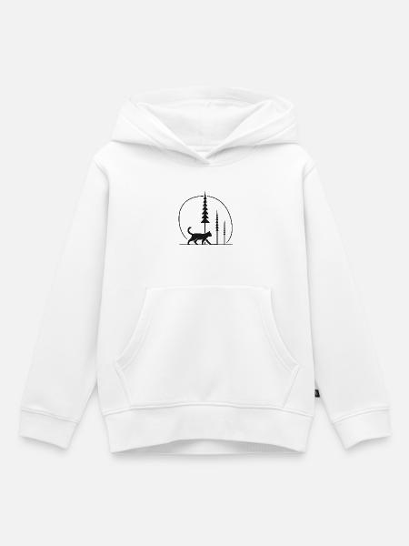 Waldkatze im Mondkreis Fans geschenkidee - Kinder Premium Organic Hoodie - Weiß