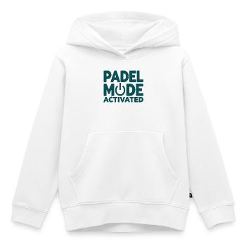 Padel Fashion Activated Power Button Sport Style - Kids Premium Organic Hoodie - white - Front - AI Model Kid Female (0cm)