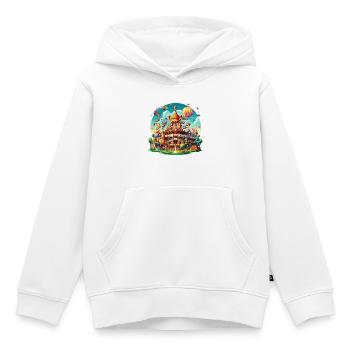Fantasiepark Luftschiff-Karussell - Kinder Premium Organic Hoodie - Weiß - Vorne - AI Model Kid Female (0cm)