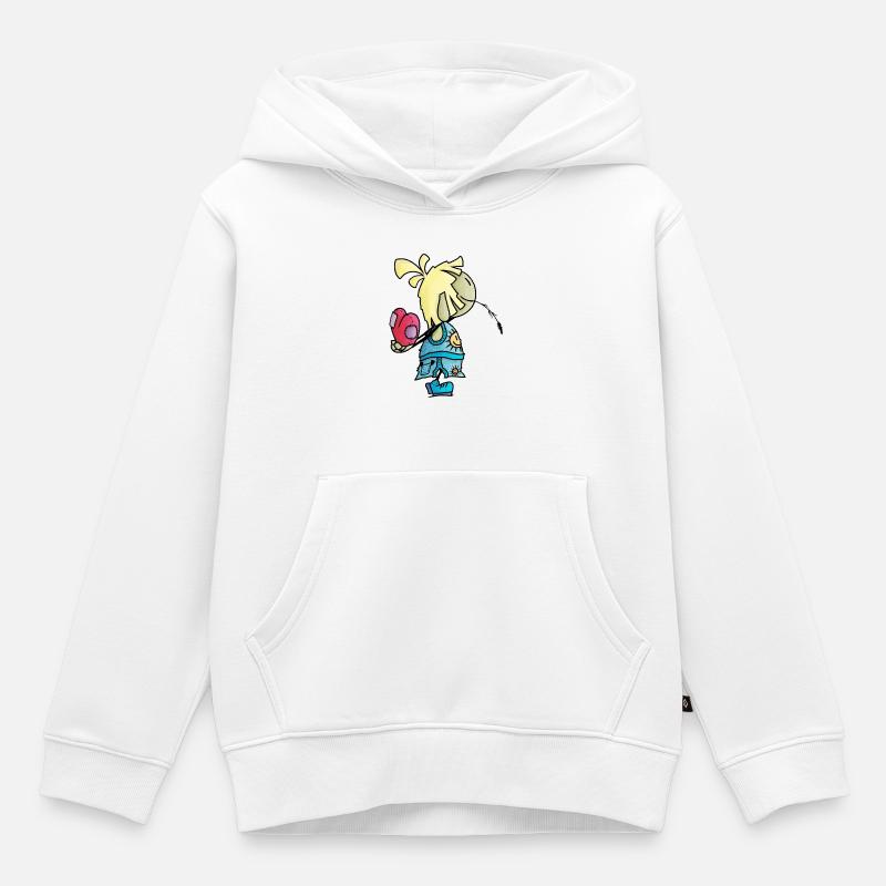 Mael - le cœur géant / - Sweat Premium à capuche enfant bio - blanc