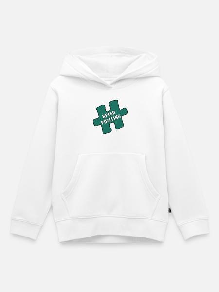 Speed Puzzling - Kinder Premium Organic Hoodie - Weiß