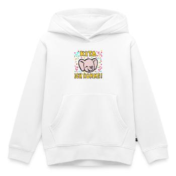 CRÈCHE CENTRE Kita Elefanten - Sweat Premium à capuche enfant bio - blanc - Devant - AI Model Kid Female (0cm)