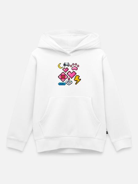 Pixel Game - Kinder Premium Organic Hoodie - Weiß