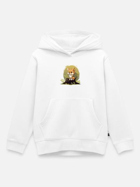 Waldfuchs im Sonnenwald - Kinder Premium Organic Hoodie - Weiß
