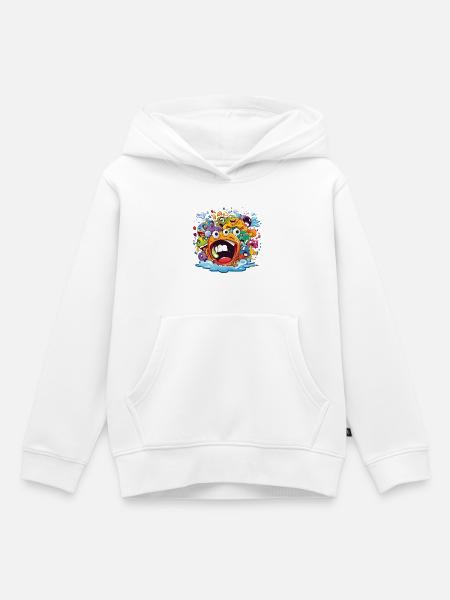 Kunterbunte Monsterbande Splash - Kinder Premium Organic Hoodie - Weiß