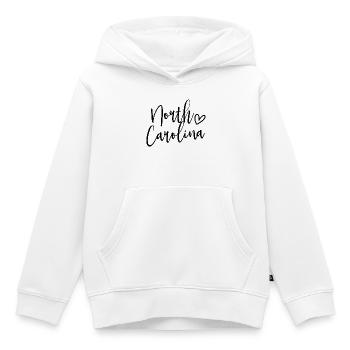 North Carolina Heart Women's Love North Carolina - Kinder Premium Organic Hoodie - Weiß - Vorne - AI Model Kid Female (0cm)