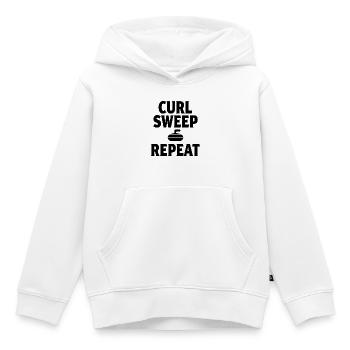 Curl Sweep Repeat Curling Sport Eissport - Kinder Premium Organic Hoodie - Weiß - Vorne - AI Model Kid Female (0cm)