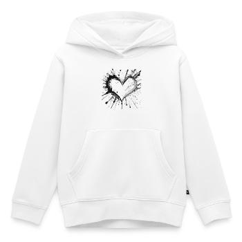 Éclaboussures de cœur d’encre - Sweat Premium à capuche enfant bio - blanc - Devant - AI Model Kid Female (0cm)