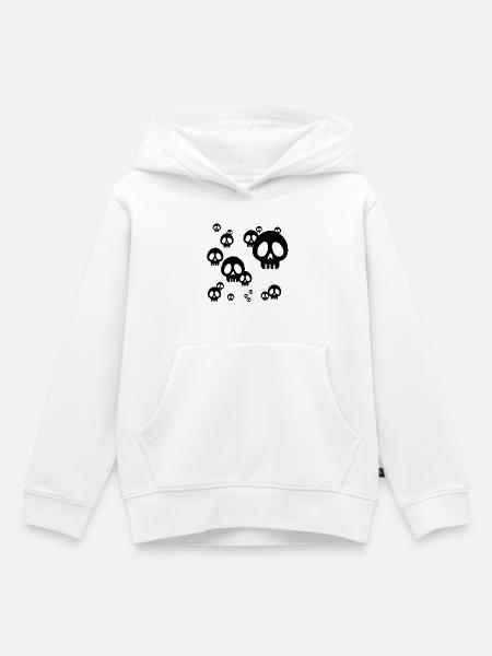 Black Skull Invasion - Kinder Premium Organic Hoodie - Weiß