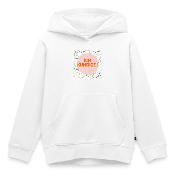 Poste de licenciement - Sweat Premium à capuche enfant bio - blanc - Devant - AI Model Kid Female (0cm)