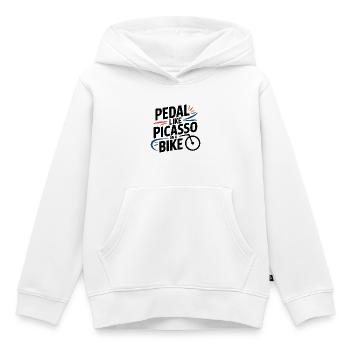 Cycliste Professionnel Artistique - Sweat Premium à capuche enfant bio - blanc - Devant - AI Model Kid Female (0cm)