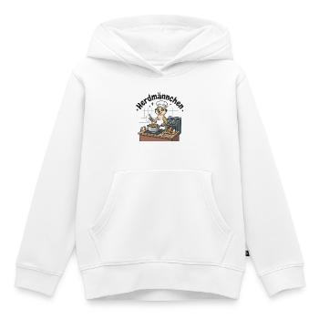 Herdmännchen Koch Meerkat at the stove - Kids Premium Organic Hoodie - white - Front - AI Model Kid Female (0cm)