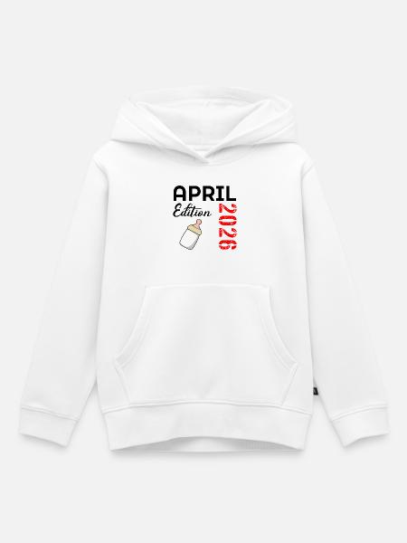 Geburt Baby April 2026 - Kinder Premium Organic Hoodie - Weiß
