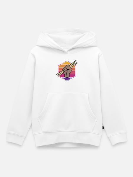 Drummer Schlagzeuger - Kinder Premium Organic Hoodie - Weiß