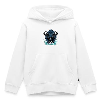 Bull Blue Electric Bull Charge Mascot Bull - Kids Premium Organic Hoodie - white - Front - AI Model Kid Female (0cm)