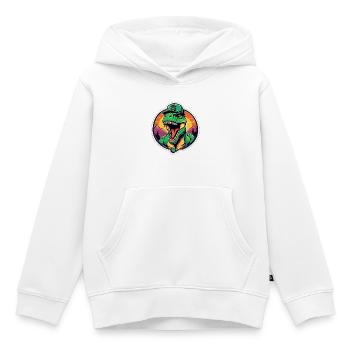 Dinosaurier-Sonnenuntergangs-Kopfschmuck - Kinder Premium Organic Hoodie - Weiß - Vorne - AI Model Kid Female (0cm)
