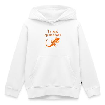 Ich bin in der Schule - Kinder Premium Organic Hoodie - Weiß - Vorne - AI Model Kid Female (0cm)