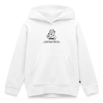 Pere Noel Freelance Festif - Sweat Premium à capuche enfant bio - blanc - Devant - AI Model Kid Female (0cm)