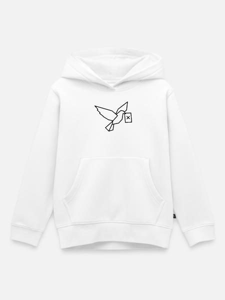 Brieftaube Wahlzettel Outline - Kinder Premium Organic Hoodie - Weiß