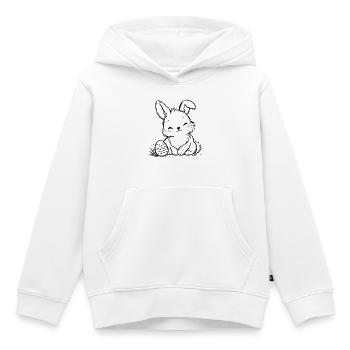 Osterhäschen mit Osterei - Kinder Premium Organic Hoodie - Weiß - Vorne - AI Model Kid Female (0cm)