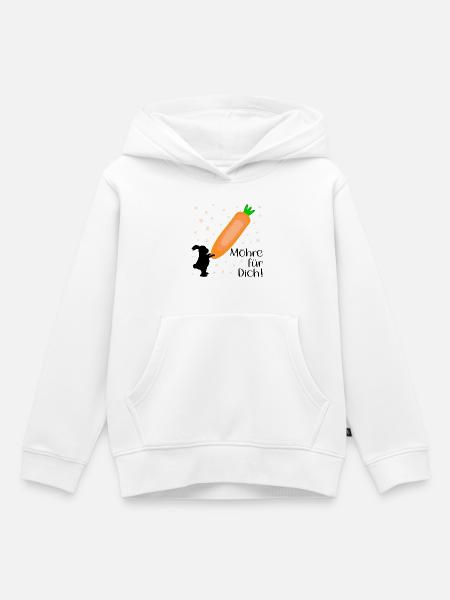 Karotte Möhre Osterhase - Kinder Premium Organic Hoodie - Weiß