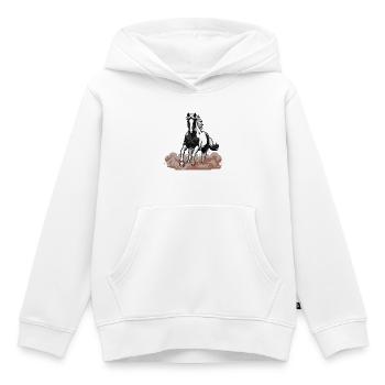 Horse Pie Gallop Gesicht Staub Reitsport - Kinder Premium Organic Hoodie - Weiß - Vorne - AI Model Kid Female (0cm)