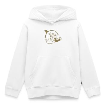 Muscular Shark Bodybuilder Workout Silhouette - Kids Premium Organic Hoodie - white - Front - AI Model Kid Female (0cm)