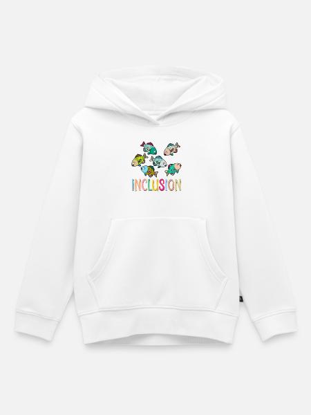 Inclusion Fishing Diversity - Kinder Premium Organic Hoodie - Weiß