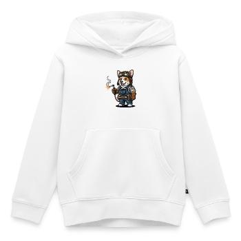 Corgi Soudeur Steampunk Mécanicien Industriel - Sweat Premium à capuche enfant bio - blanc - Devant - AI Model Kid Female (0cm)