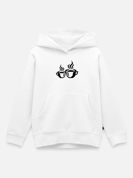 kaffee symbol coffee - Kinder Premium Organic Hoodie - Weiß