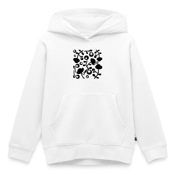 Pivoines abstraites L noires transparentes - Sweat Premium à capuche enfant bio - blanc - Devant - AI Model Kid Female (0cm)