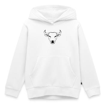Illustration de bœuf - Sweat Premium à capuche enfant bio - blanc - Devant - AI Model Kid Female (0cm)