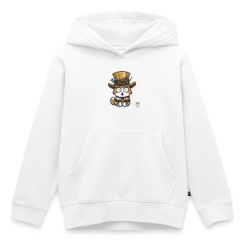 Cat Explorer Steampunk Top Hat Goggles - Kids Premium Organic Hoodie - white - Front - AI Model Kid Female (0cm)