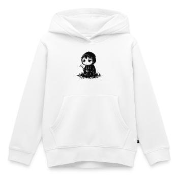 Child Hoodie Faded Flower Sadness - Kids Premium Organic Hoodie - white - Front - AI Model Kid Female (0cm)