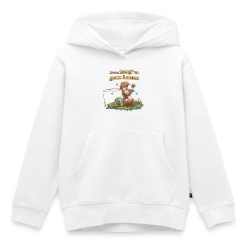 Siggi und der Zauberwald - Otto Otter beim Angeln - Kinder Premium Organic Hoodie - Weiß - Vorne - AI Model Kid Female (0cm)