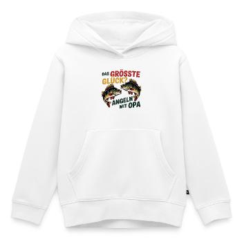 Größtes Glück: Angeln mit Opa - Kinder Premium Organic Hoodie - Weiß - Vorne - AI Model Kid Female (0cm)