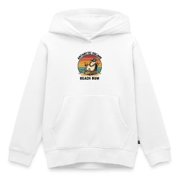 Penguin Beach Retro Beach Bum - Kids Premium Organic Hoodie - white - Front - AI Model Kid Female (0cm)