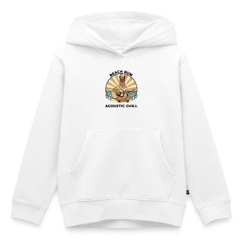 Llama Beach Bum Acoustic Chill Guitar - Kids Premium Organic Hoodie - white - Front - AI Model Kid Female (0cm)