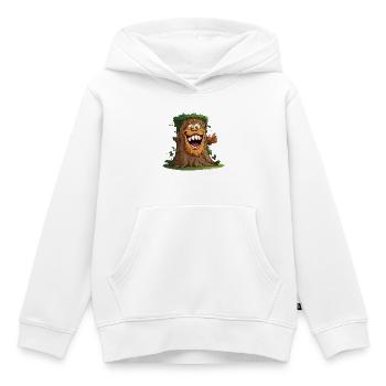 Baumriese mit breitem Grinsen - Kinder Premium Organic Hoodie - Weiß - Vorne - AI Model Kid Female (0cm)