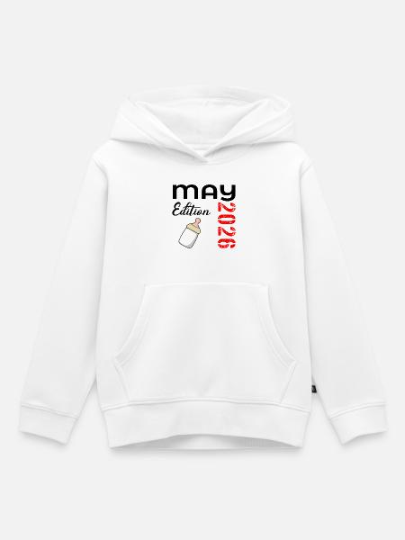 Geburt des Babys Mai 2026 - Kinder Premium Organic Hoodie - Weiß