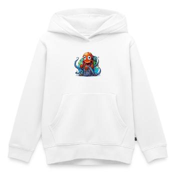 Reise-Oktopus mit Weltkugel - Kinder Premium Organic Hoodie - Weiß - Vorne - AI Model Kid Female (0cm)