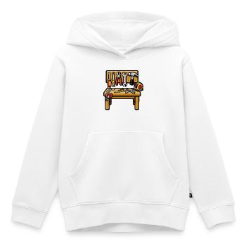 DIY-Werkstatt Werkbank - Kinder Premium Organic Hoodie - Weiß - Vorne - AI Model Kid Female (0cm)