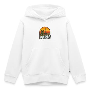 Paris Skyline Retro Sonnenuntergangskunst Eiffelturm - Kinder Premium Organic Hoodie - Weiß - Vorne - AI Model Kid Female (0cm)