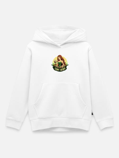 Grüne Wasserfee mit Steinbund - Kinder Premium Organic Hoodie - Weiß