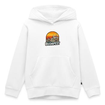 Budapest Hongrie Retro Sunset Skyline Design - Sweat Premium à capuche enfant bio - blanc - Devant - AI Model Kid Female (0cm)