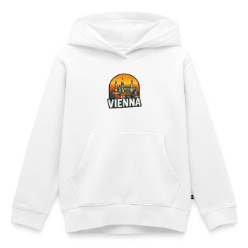 Art vintage rétro de la Skyline de Vienne - Sweat Premium à capuche enfant bio - blanc - Devant - AI Model Kid Female (0cm)
