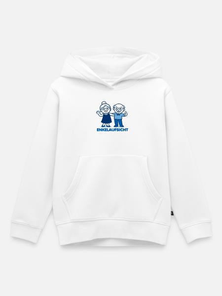 Enkelaufsicht Blaues Duo - Kinder Premium Organic Hoodie - Weiß