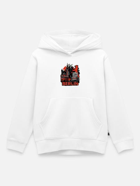 Berlin Skyline Bär - Kinder Premium Organic Hoodie - Weiß
